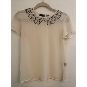 White Sheer Top Size Small